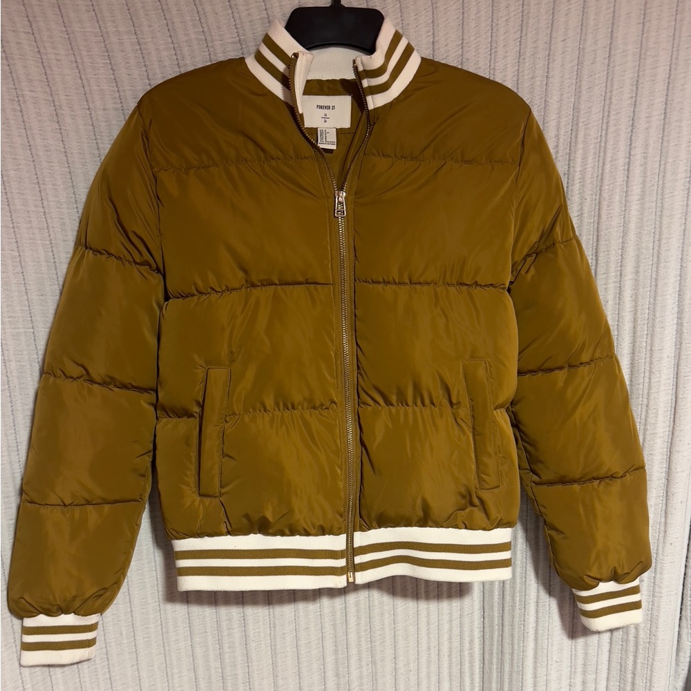Forever 21 Camel Puffer Coat